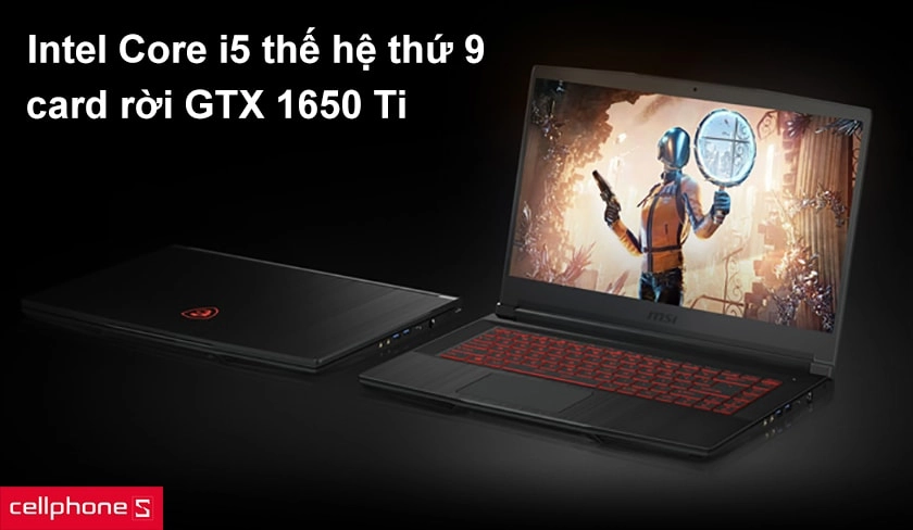 Hiệu năng vượt trội từ Intel Core i5 thế hệ thứ 9, card rời GTX 1650 Ti