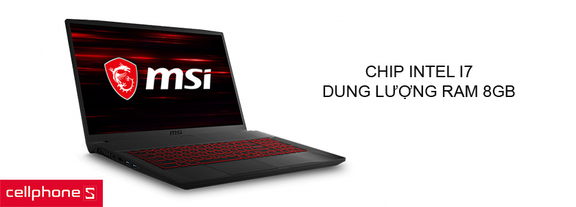 Hiệu năng vượt trội với chip Intel i7, dung lượng RAM 8GB