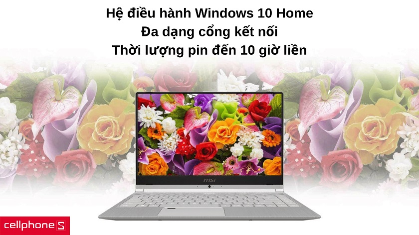 Tích hợp sẵn Windows 10 Home, cổng giao tiếp đa dạng, pin thời lượng dài