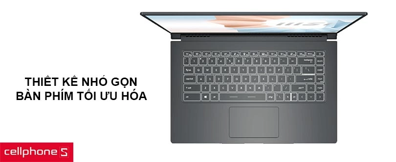 Thiết kế nhỏ gọn, bàn phím được tối ưu hóa