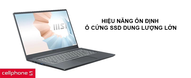 Hiệu năng ổn định với con chip thế hệ 11, ổ cứng SSD dung lượng lớn