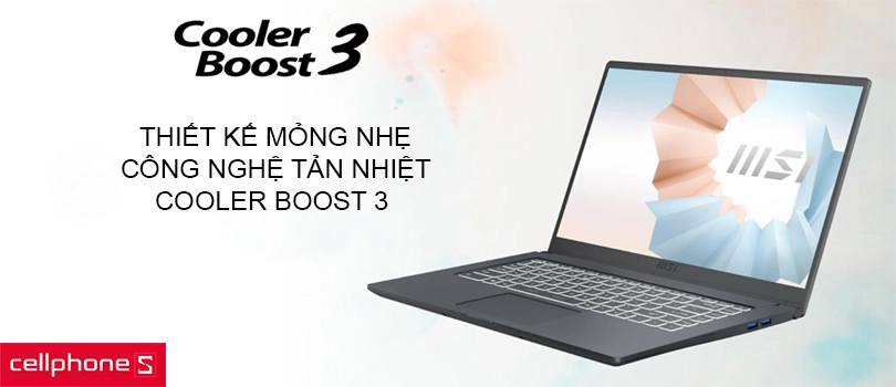 Thiết kế mỏng nhẹ, công nghệ tản nhiệt Cooler Boost 3 độc quyền