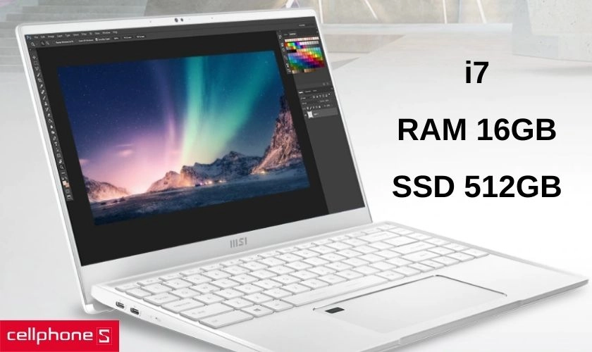 CPU Intel core i7 thế hệ thứ 11 cùng RAM 16GB và SSD 512GB