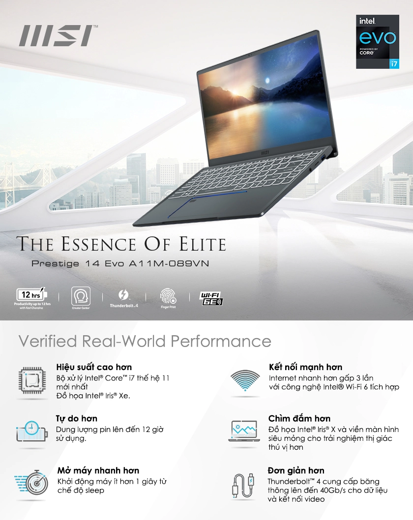 Laptop MSI Prestige 14 EVO-089VN