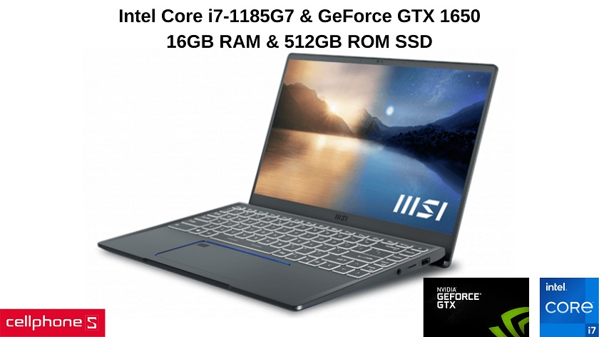 Hiệu năng vượt trội với Intel Core i7-1185G7 và đồ họa GeForce GTX 1650