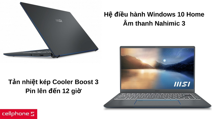 Windows 10 kèm âm thanh Nahimic 3, hệ thống tản nhiệt hiện đại & thời lượng pin lâu