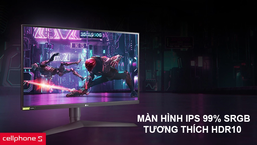 Màn hình IPS 99% sRGB tương thích với HDR10 mang lại giao diện đẹp mắt, chân thực