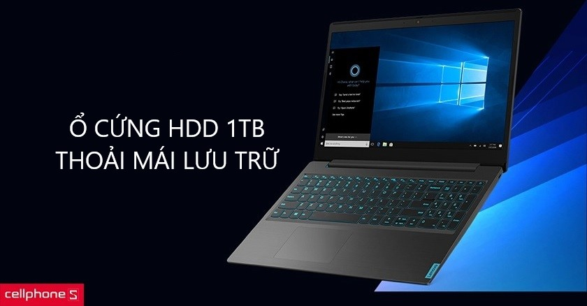 Trang bị ổ cứng HDD 1TB 5400rpm, tặng kèm ổ cứng SSD Kingmax PX3280 128GB PCIE