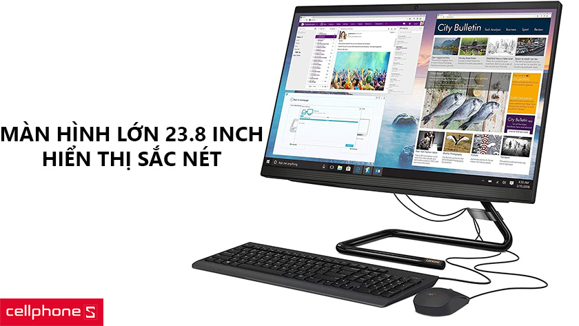 Màn hình lớn 24 inch, hiển thị sắc nét