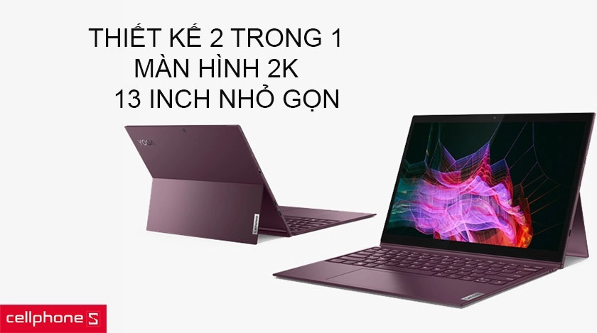 Thiết kế 2 trong 1, màn hình 2K