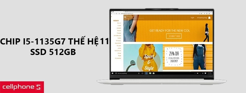 Hiệu năng mạnh với chip i5-1135G7 thế hệ 7, SSD 512GB