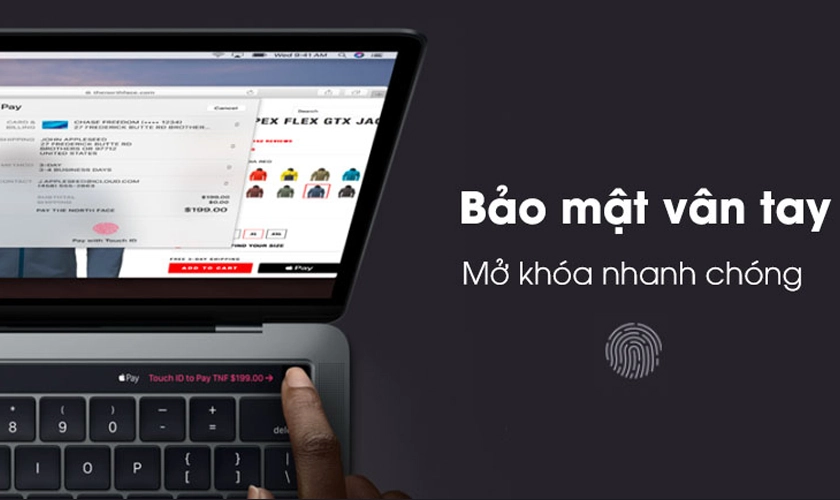 Bàn phím êm ái, touchpad phản hồi nhanh, cảm biến vân tay Touch ID