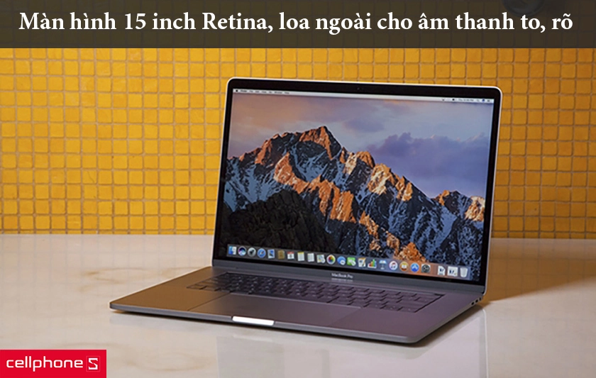 Macbook Pro 15 inch MJLQ2 - Màn hình 15 inch Retina, loa ngoài cho âm thanh to, rõ