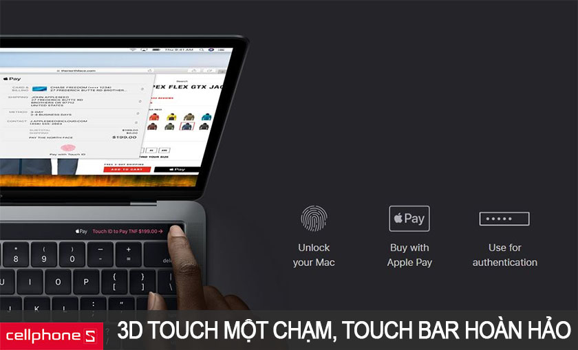 Bảo mật cảm biến 3D Touch, Touch Bar thay thế hoàn toàn các phím chức năng