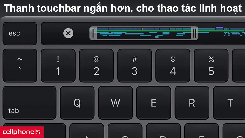 Thanh touchbar cho thao tác linh hoạt
