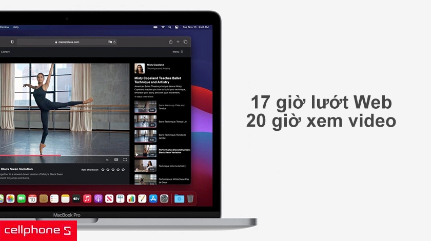 Thời lượng pin lên đến 20 giờ