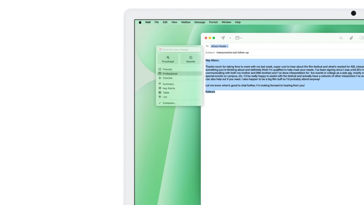 iMac M6 tích hợp Apple Intelligence hỗ trợ sáng tạo nội dung và công việc