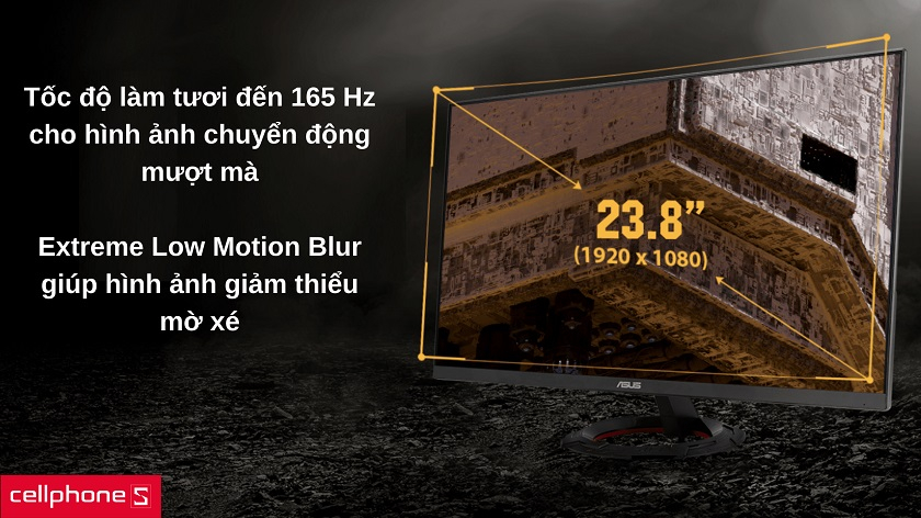 Thiết kế 24 inch viền mỏng, tốc độ làm tươi đến 165 Hz