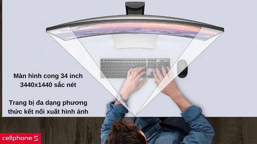 Thiết kế viền siêu mỏng ấn tượng, tối giản phù hợp trên bàn PC