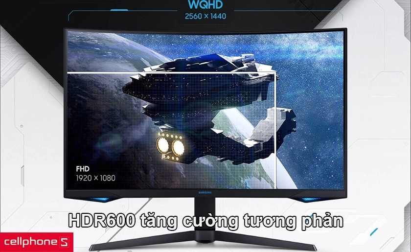 HDR600 tăng cường tương phản, độ phân giải WQHD