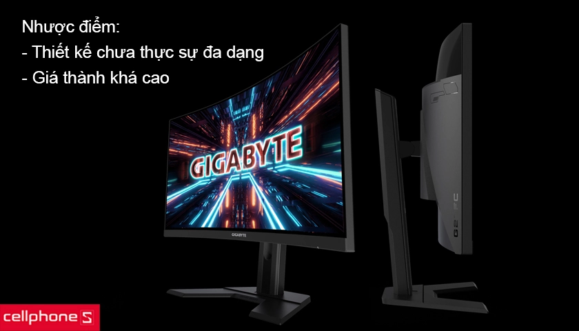 nhược điểm của dòng màn hình chuyên về game – màn hình Gigabyte
