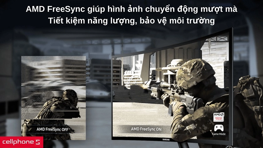 Hình ảnh mượt mà chân thực với AMD FreeSync và khả năng tiết kiệm năng lượng tốt