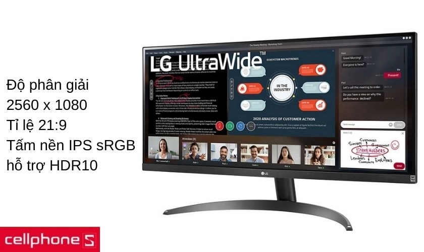 Độ phân giải Full HD rộng hơn 33%, tấm nền IPS hỗ trợ HDR10