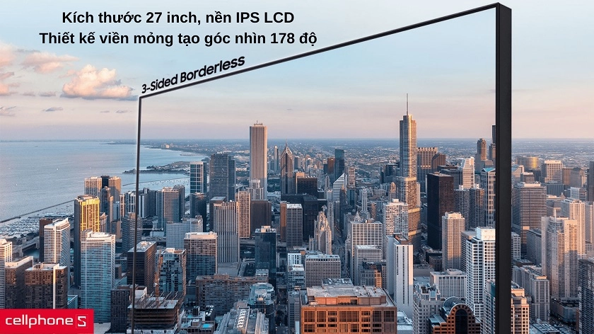 Màn hình Samsung LF27T450FQEXXV 27 inch sở hữu tấm nền IPS cùng thiết kế viền mỏng