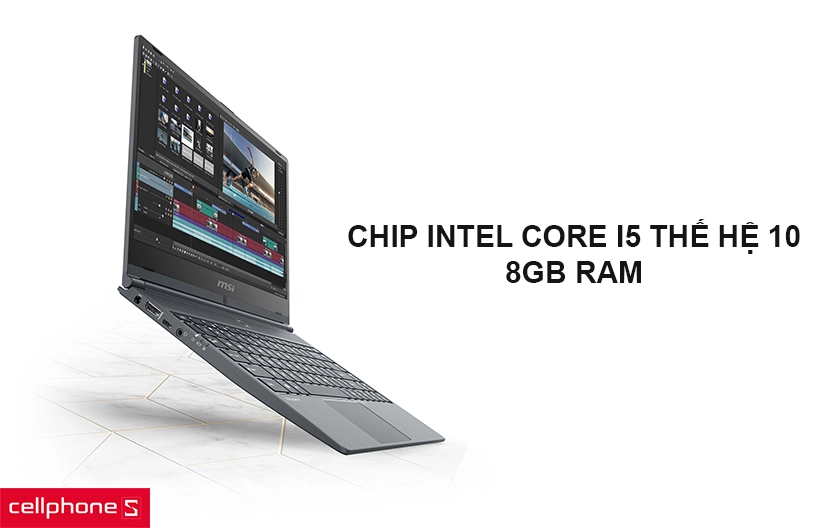 Hiệu năng mạnh với chip Intel core i5 thế hệ 10, 8GB RAM