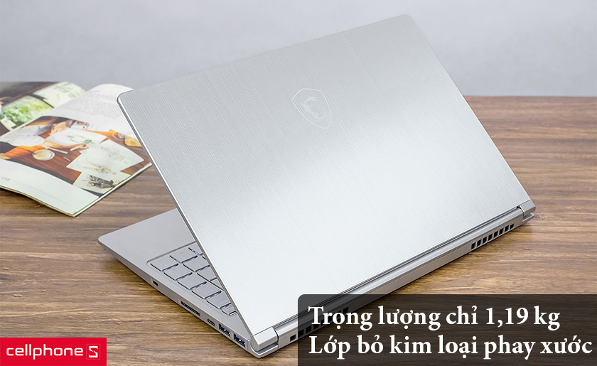 Trọng lượng chỉ 1,19 kg, thiết kế ấn tượng bởi lớp vỏ kim loại xước phay