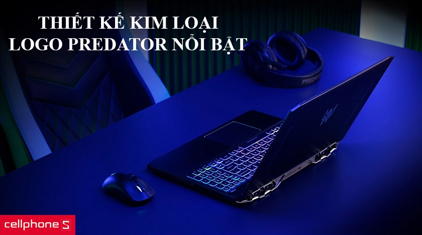 Thiết kế kim loại, logo Predator nổi bật
