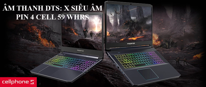 Âm thanh DTS: X siêu âm mạnh mẽ, pin 4 Cell 59 WHrs sử dụng lâu