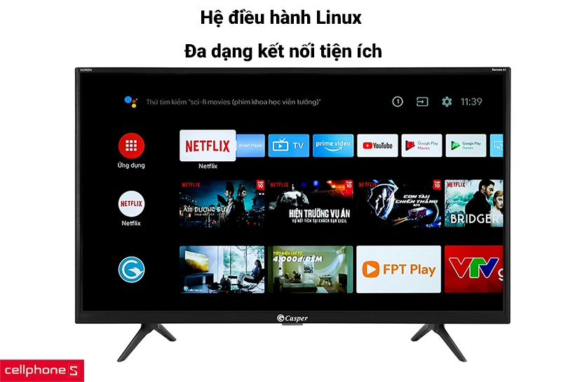 Đánh giá hệ điều hành Smart Tivi Casper 32HX5200