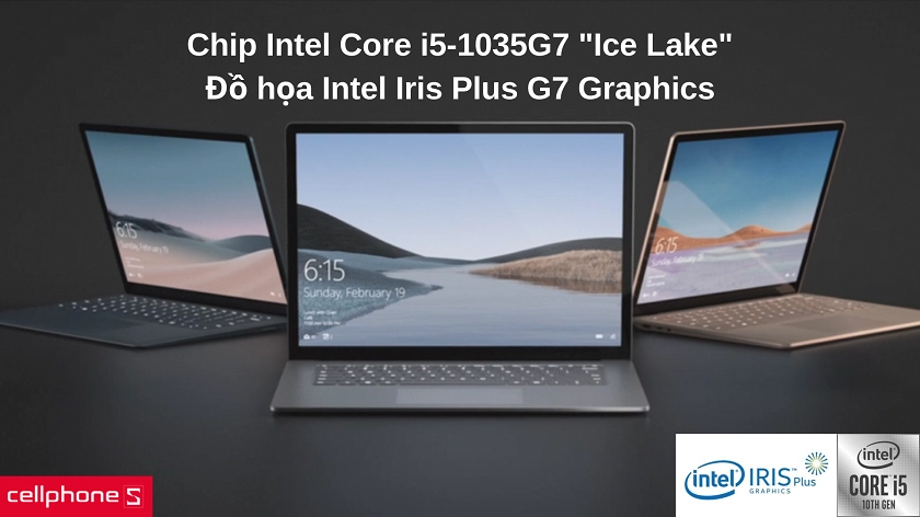 Hiệu năng ấn tượng với chip Intel Core i5-1035G7 và đồ họa Intel Iris Plus G7