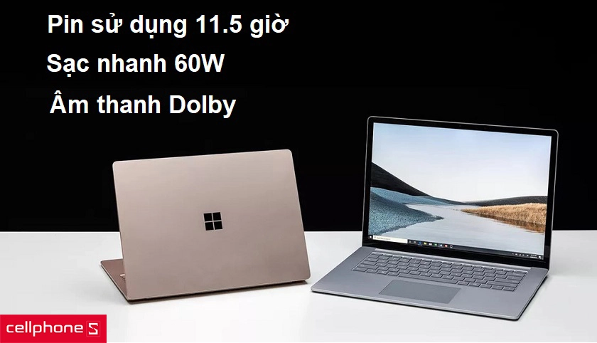 Thời lượng pin lên đến 11.5 giờ, bảo mật hiện đại cùng với âm thanh Dolby rõ nét