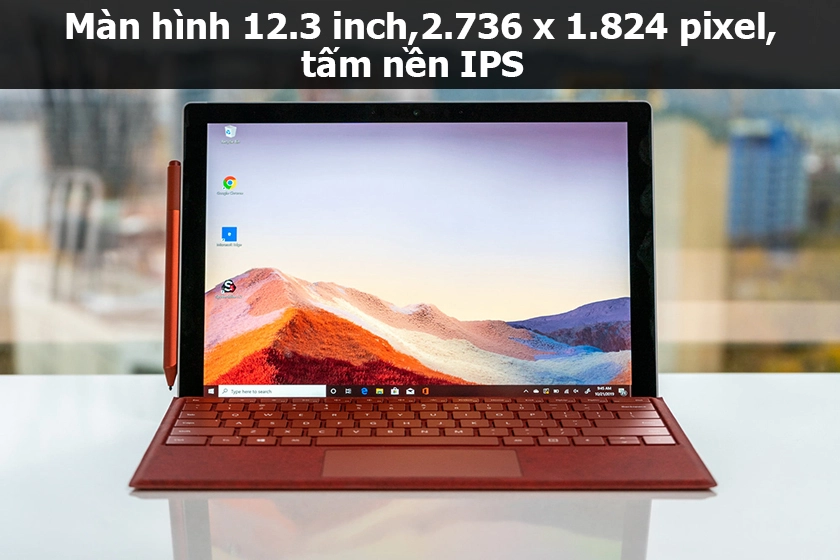 Màn hình kích thước 12.3 inch, độ phân giải 2.736 x 1.824 pixel, tấm nền IPS