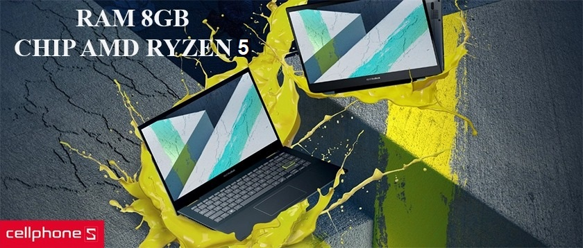 Hiệu năng mạnh mẽ với RAM 8GB cùng chip AMD Ryzen 7