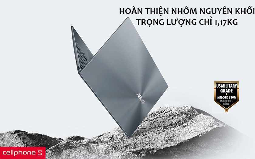 Hoàn thiện nhôm nguyên khối, trọng lượng chỉ 1,17kg