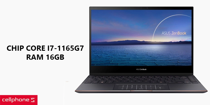 Hiệu năng mạnh với chip Core i7-1165G7, dung lượng RAM 16GB