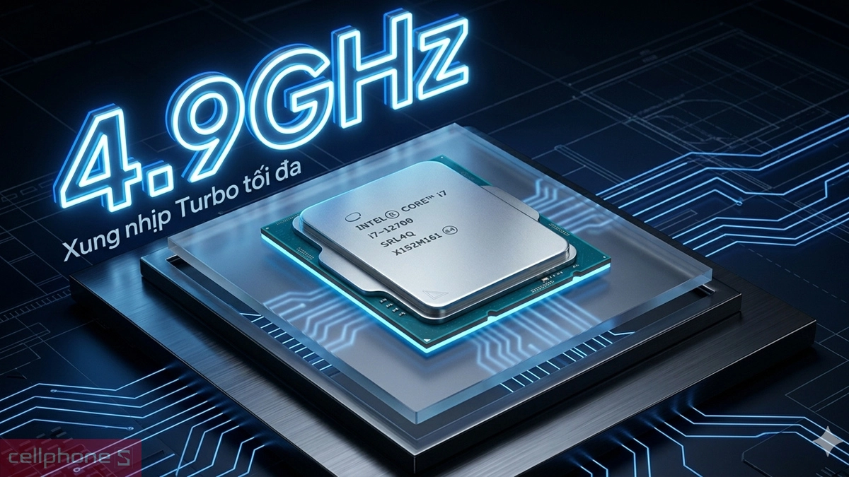 Tốc độ xung nhịp CPU Intel Core i7 12700 (Tray)