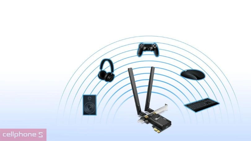 Kết nối card mạng TP Link AX3000 Archer TX55E Wi-fi 6 bluetooth 5.2