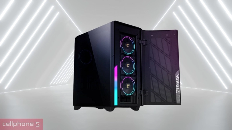 Thiết kế, khả năng quản lý cáp của case máy tính Gigabyte Aorus C500 Glass AC500G