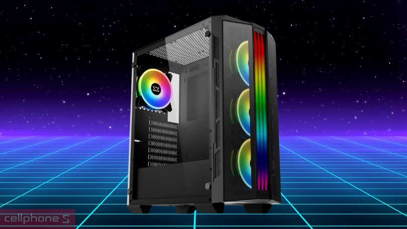 Case máy tính Xigmatek Triple X - RGB Strip - Ngoại hình rực rỡ với hiệu quả tản nhiệt tối ưu