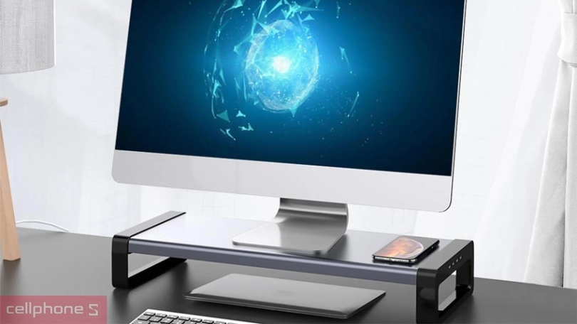 Thiết kế giá đỡ laptop Orico HSQ-02H-GY-BP tích hợp 4 USB 3.0