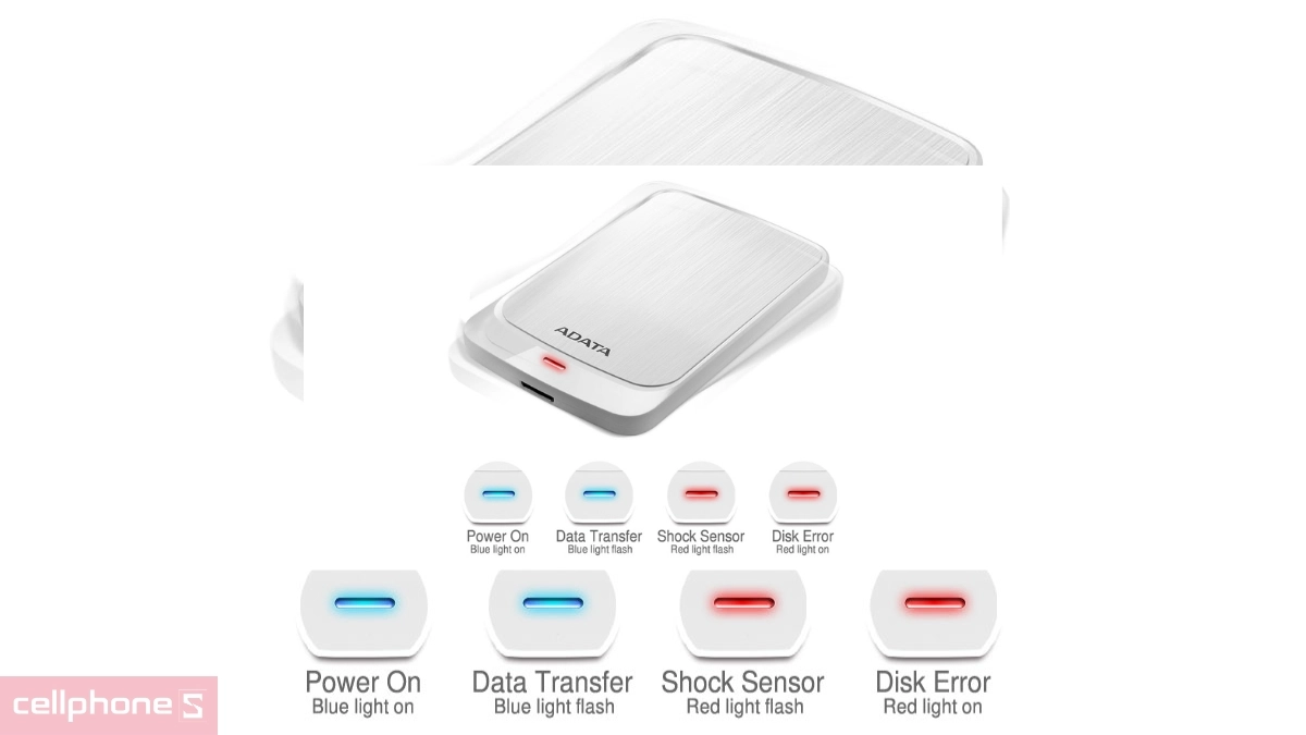 Cảm biến va đập ổ cứng di động HDD Adata HV320 4TB