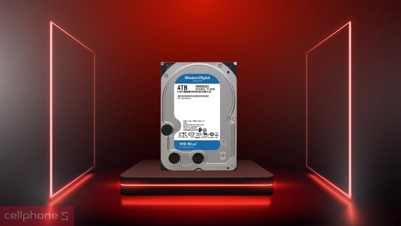 Ổ cứng HDD WD Blue 4TB 3.5” SATA (WD40EZAX) - Dung lượng lưu trữ lớn, giá cả phù hợp