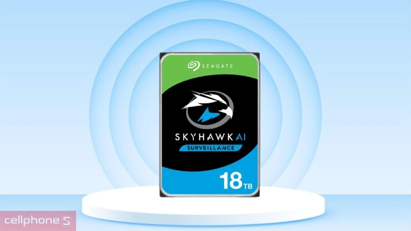 Ổ cứng HDD Seagate Skyhawk AI 3.5 inch SATA 3 7200RPM 18TB – Lưu trữ linh hoạt
