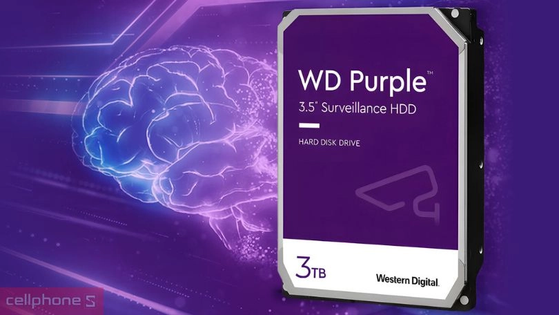 Phân loại, dung lượng ổ cứng HDD WD Purple 3.5 inch SATA 3 5400RPM 3TB