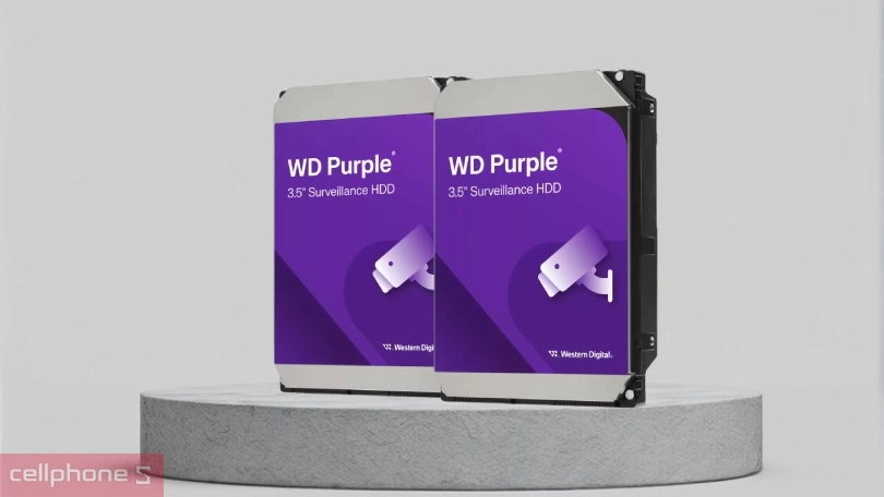 Ổ cứng HDD WD Purple 3.5 inch SATA 3 5640RPM 8TB WD85PURZ – Lưu trữ giám sát hàng đầu