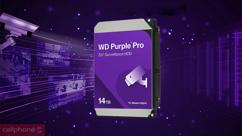 Ổ cứng HDD WD Purple Pro 3.5 inch SATA 3 7200RPM 14TB - Hiệu năng lưu trữ vượt trội, độ bền cao